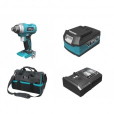 Dedra Set Masina de insurubat cu impact 110Nm hexagon interior 1/4 cu acumulator Li-Ion 18V 4.0Ah incarcator rapid 125W si genta de transport